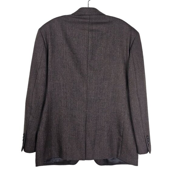 Lauren Ralph Lauren Mens Wool Blazer Brown Herringbone 2 Button Academia Sz 42S - Picture 2 of 9